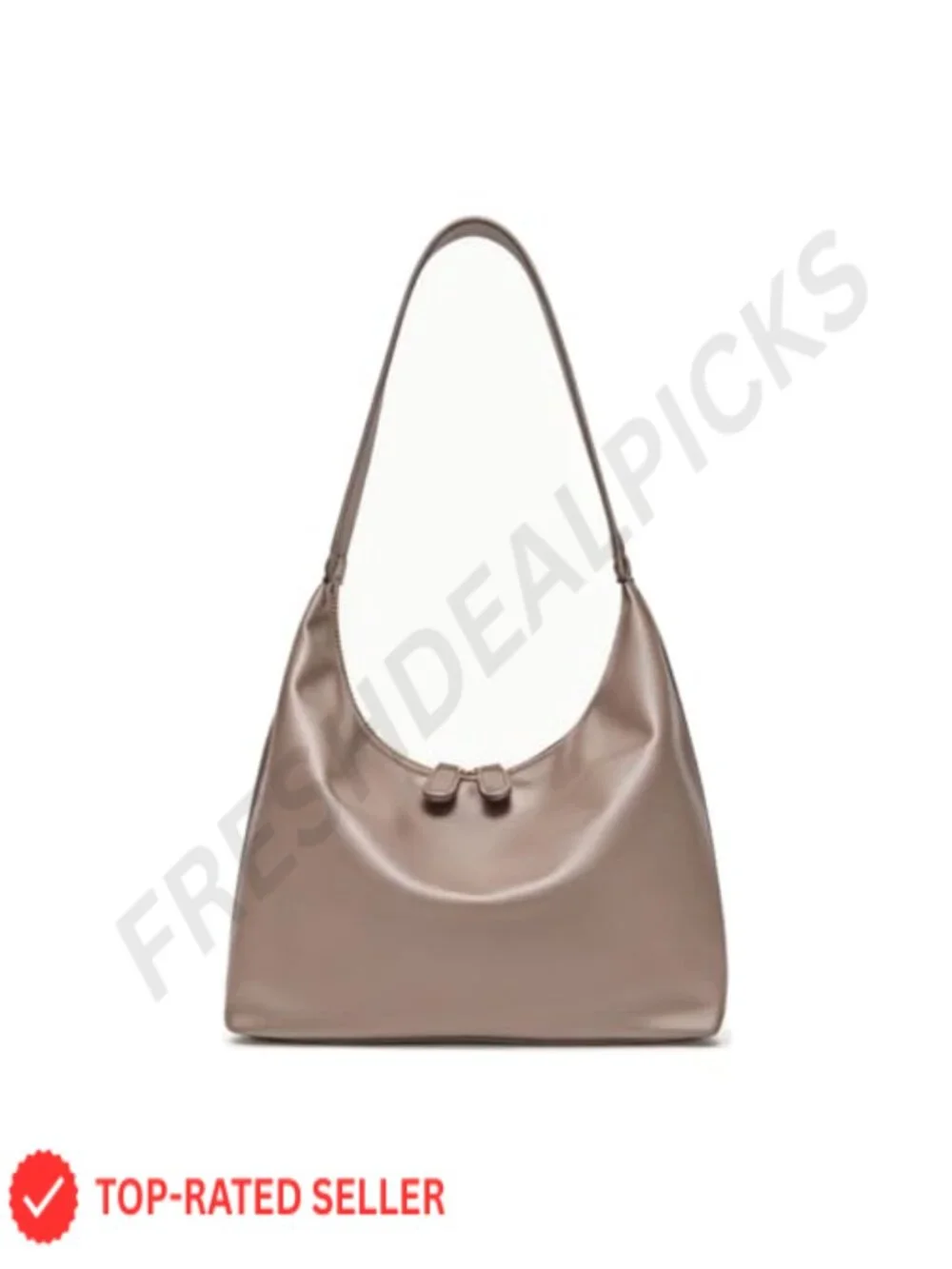 Faux Leather Hobo Shoulder Bag Women Double Zipper Purse